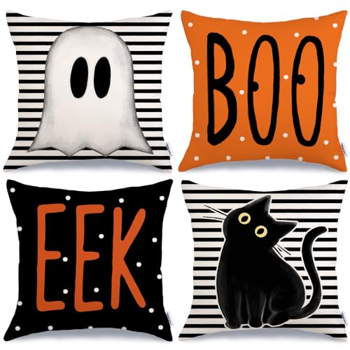 Halloween Decorative Pillow Covers Set of 4