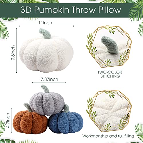 3D Pumpkin Throw Pillows - Set of 4