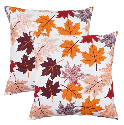 Fall Maple Leaves Outdoor Pillow Covers - Set of 2