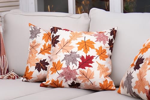 Fall Maple Leaves Outdoor Pillow Covers - Set of 2