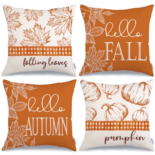 Set of 4 Fall Decorative Pillow Covers