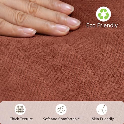 Elegant Rust Chenille Pillow Covers - Set of 2