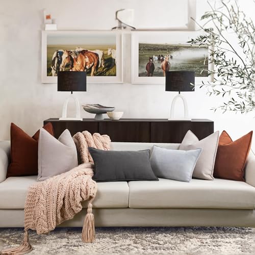 Elegant Rust Chenille Pillow Covers - Set of 2