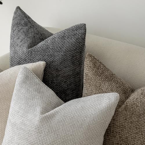 Neutral Velvet Decorative Pillow Covers Set of 4