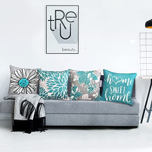 Boho-Leinen Kissenbezüge 4er-Set für Zuhause