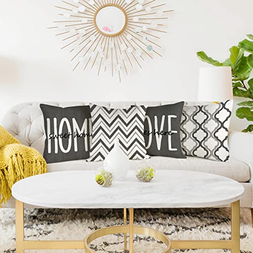 Farmhouse Rustic Linen Pillow Covers Set of 4