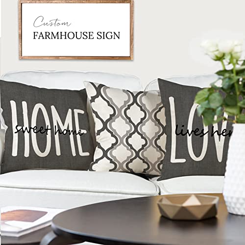 Farmhouse Rustic Linen Pillow Covers Set of 4