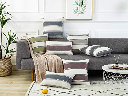 Set of 2 Retro Striped Throw Pillow Covers