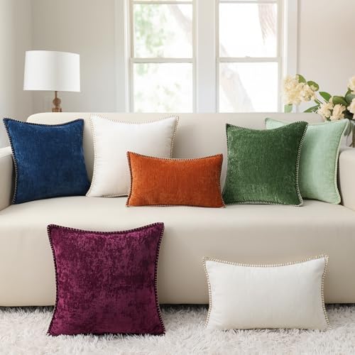 Chenille Velvet Throw Pillow Covers Set of 2