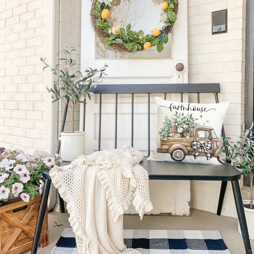 Eucalyptus Leaves Farmhouse Pillow Covers Set of 4