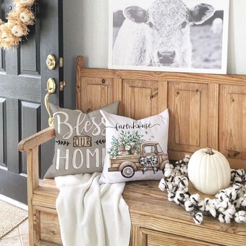 Eucalyptus Leaves Farmhouse Pillow Covers Set of 4