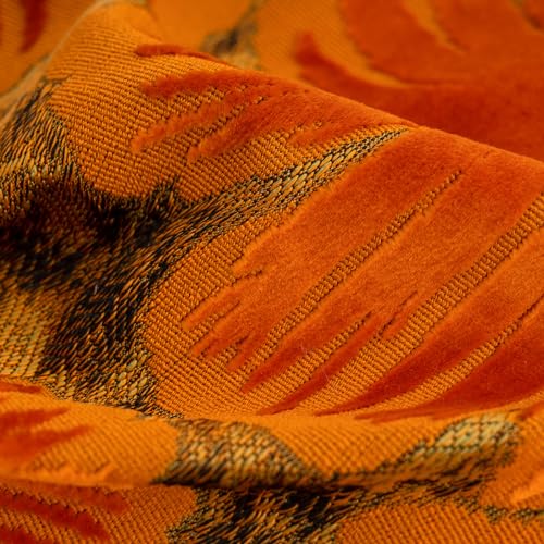 Burnt Orange Floral Velvet Throw Pillow Cover