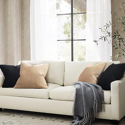 Velvet Black Striped Pillow Covers - Set of 2