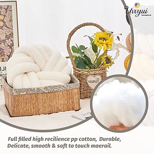 Soft Ivory Knot Decorative Throw Pillow 14 Inch