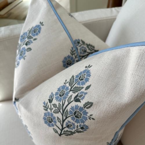 Camille Floral Blockprint Throw Pillow Cover