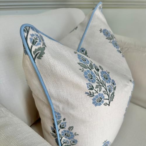 Camille Floral Blockprint Throw Pillow Cover