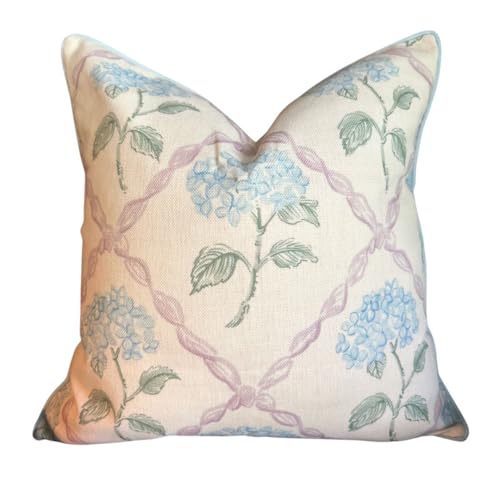 Emma Hydrangea Floral Throw Pillow Cover