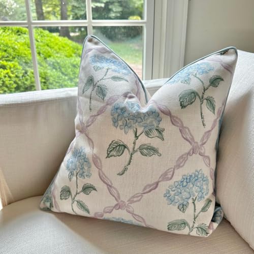 Emma Hydrangea Floral Throw Pillow Cover