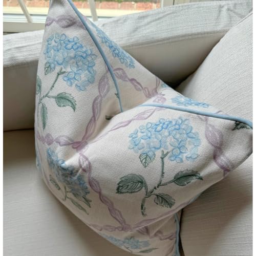 Emma Hydrangea Floral Throw Pillow Cover