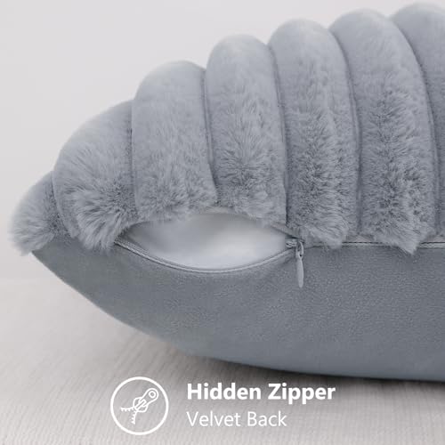 Set of 2 Soft Faux Fur Decorative Cushion Covers