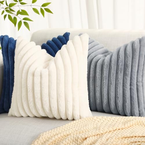 Set of 2 Soft Faux Fur Decorative Cushion Covers