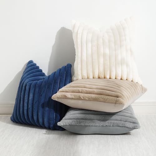 Set of 2 Soft Faux Fur Decorative Cushion Covers