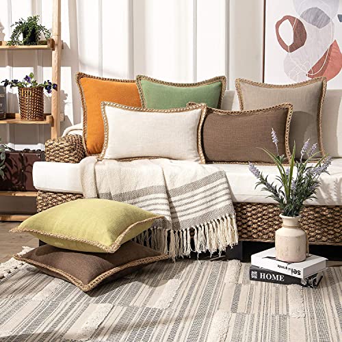Farmhouse-Style Decorative Pillow Covers, 2-Pack