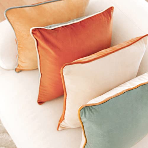 Set of 4 Reversible Velvet Throw Pillow Covers