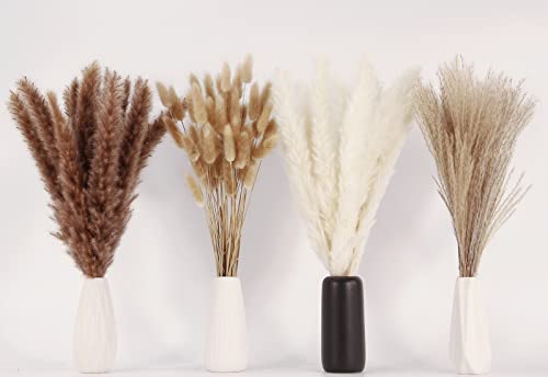 100 PCS Dried Pampas Grass and Bunny Tails