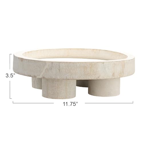 Bloomingville Paulownia Wood Tray Pedestal Decor