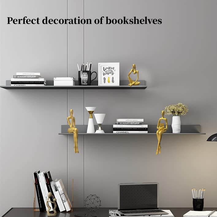 Set of 3 Gold Abstract Thinker Statues