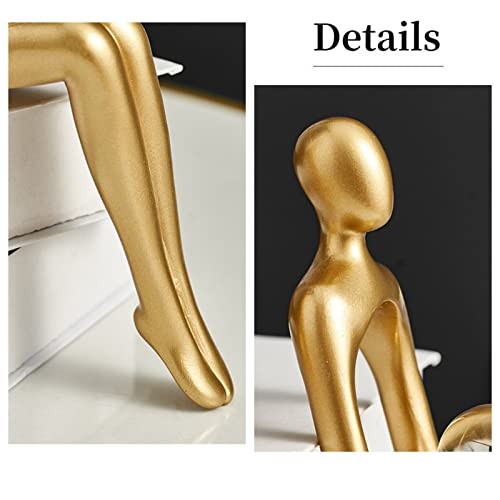 Set of 3 Gold Abstract Thinker Statues