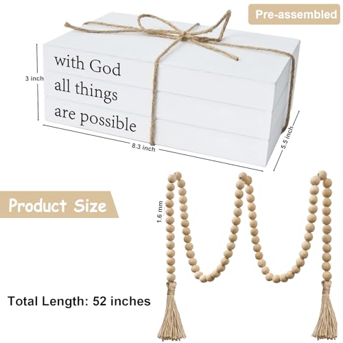 Rustic White Faux Decorative Stacked Books