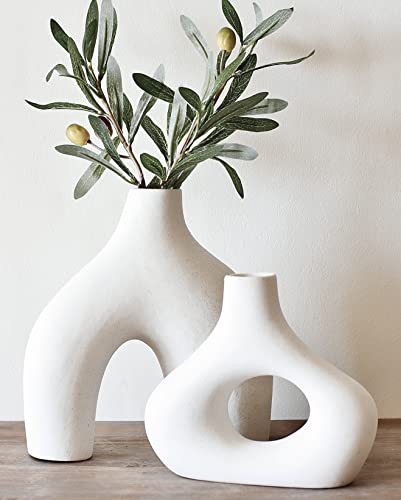 Minimalist Nordic Donut Vase Set of 2
