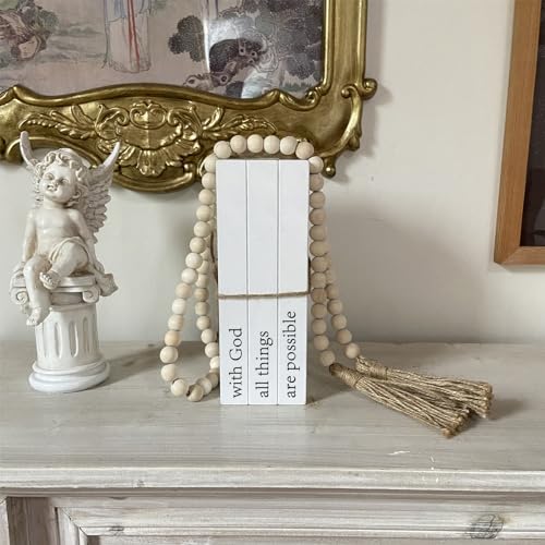 Rustic White Faux Decorative Stacked Books