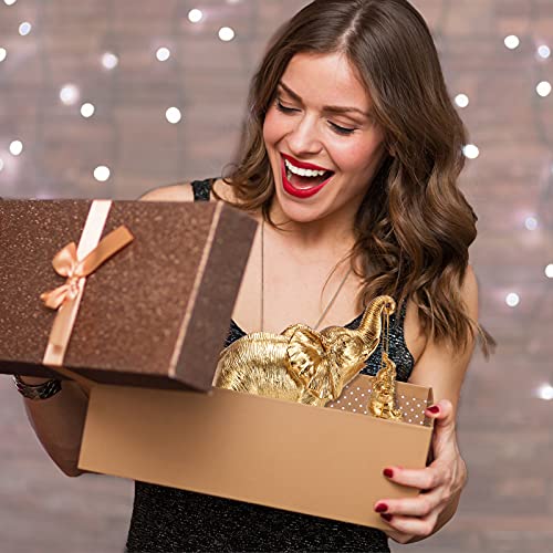 ZJ Whoest Elephant Statue. Gold Elephant Decor Brings Good Luck, Health, Strength. Elephant Gifts for Women, Mom Gifts. Decorations