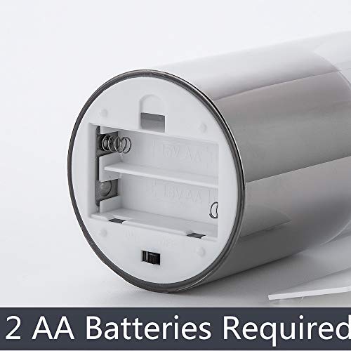 Eywamage Silver Grey Glass Flameless Candles with Remote, Battery Operated Flickering LED Pillar Candles Set of 3