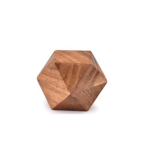 NIRMAN Acacia Wood Decorative Wood Ball for Centerpiece or Individual Use Ideal for Use in Living, Dining Room, Coffee Table Centerpiece Home Décor (3" x 3" x 3"), (Set of 3)