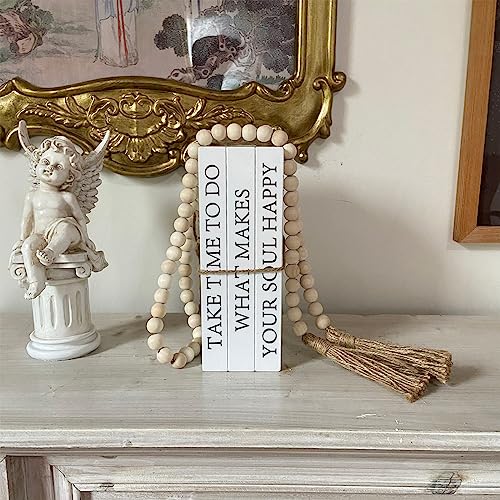 Decorative Books for Home Decor, White Faux Books for Decoration, Rustic Farmhouse Stacked Display Books (TAKE TIME to DO)