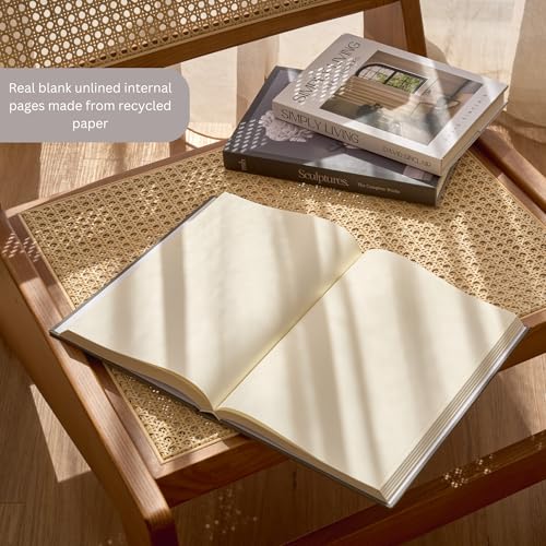 Moncur Home Decorative Coffee Table Books for Home Décor Accents Bookshelf Mid Century Modern Black and White Fake Books With Real Blank Pages Shelf Decor Aesthetic Removable Covers Set of 3