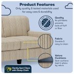 Beige Modern Sofa with Tool-Free Assembly