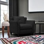 Harrington Armchair - Black, 35.4"W x 32"D x 32.7"H