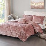 Luxe Velvet Comforter Set with Decorative Pillow, Blush