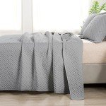 Light Grey Reversible Quilt Set for All Seasons