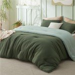 Reversible Green Queen Comforter Set – 3 Pieces