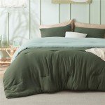 Reversible Green Queen Comforter Set – 3 Pieces
