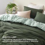 Reversible Green Queen Comforter Set – 3 Pieces