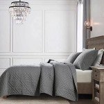 Dark Grey Queen Size Boho Quilt Bedding Set