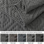 Dark Grey Queen Size Boho Quilt Bedding Set