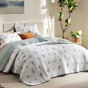 Floral Reversible Quilt Set with Pillow Shams